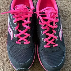 Big Kid  Black and Pink Athletic Sneakers